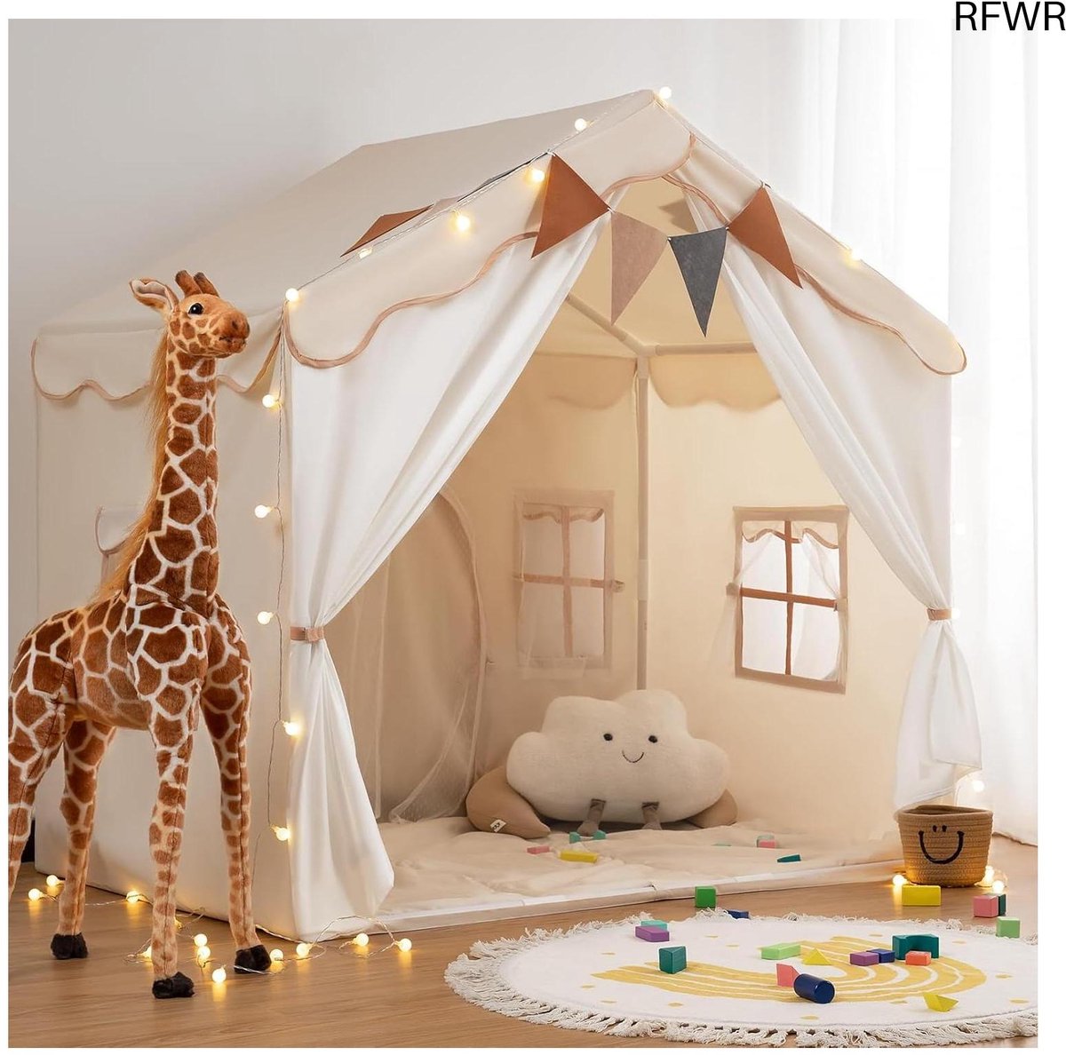  ® Speelhuis Tent voor Kinderen met Mat en Lichtjes - 2-in-1 Binnen  