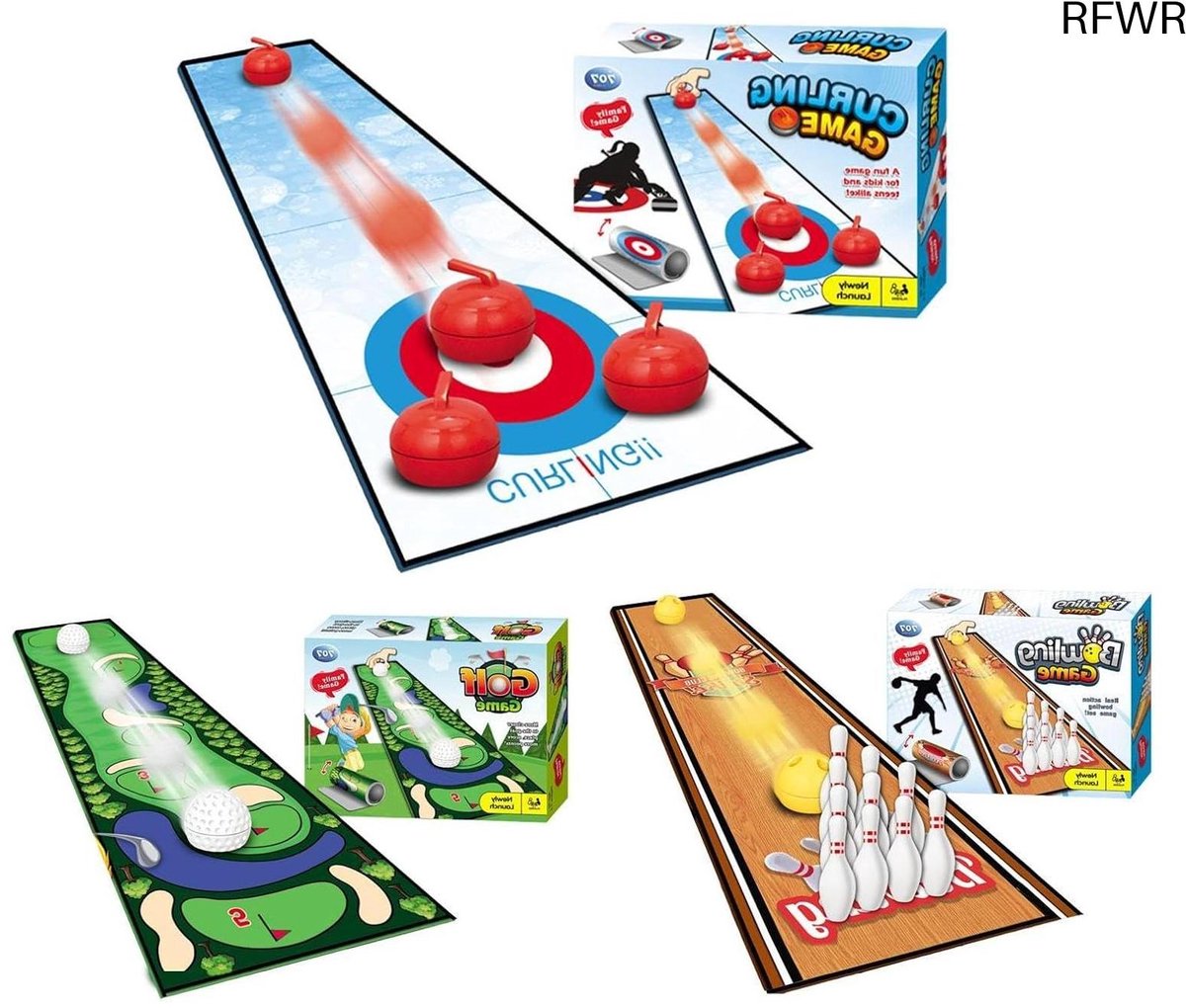  ® Tafelcurlingspel voor kinderen - Klein tafelbladgolfspel voor thuisfeesten