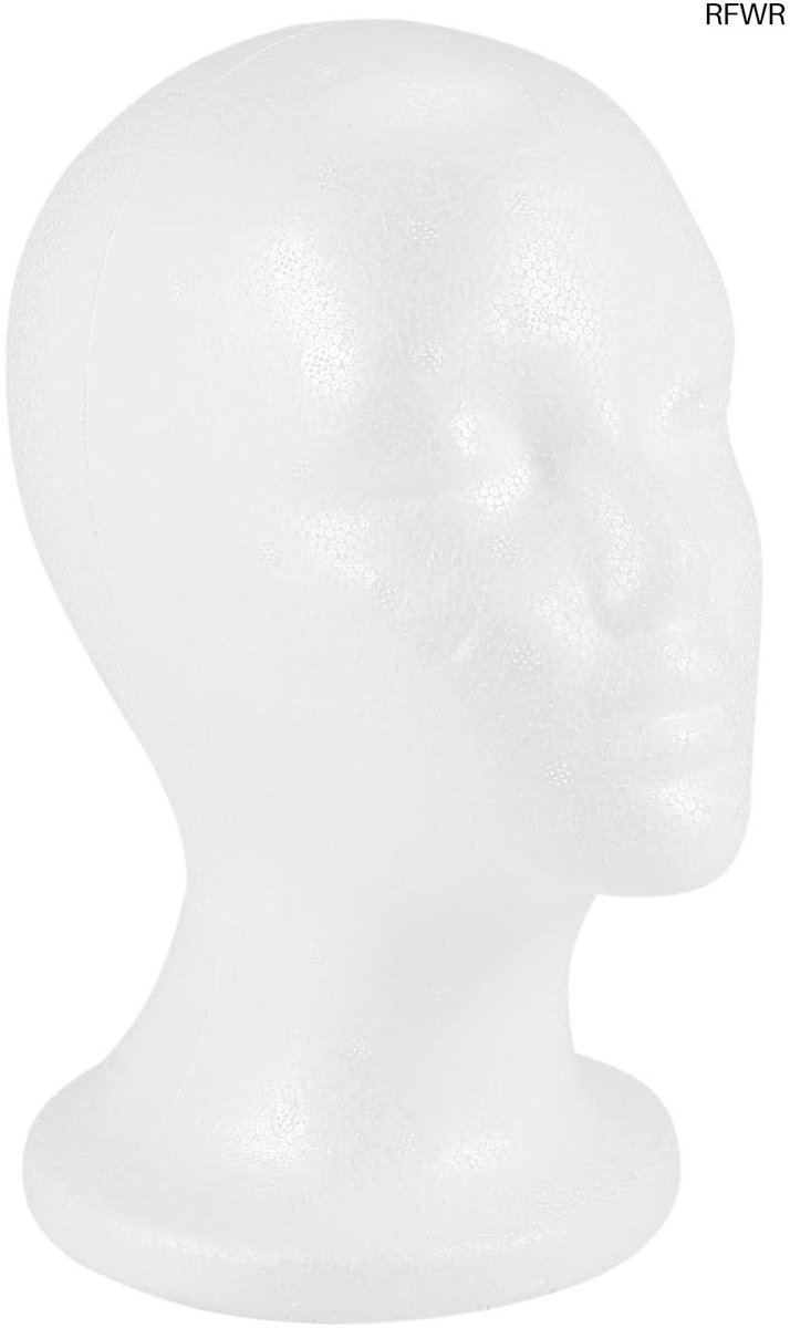 ® Vrouwelijke schuim etalagepop hoofd model voor hoed en pruik display - wit