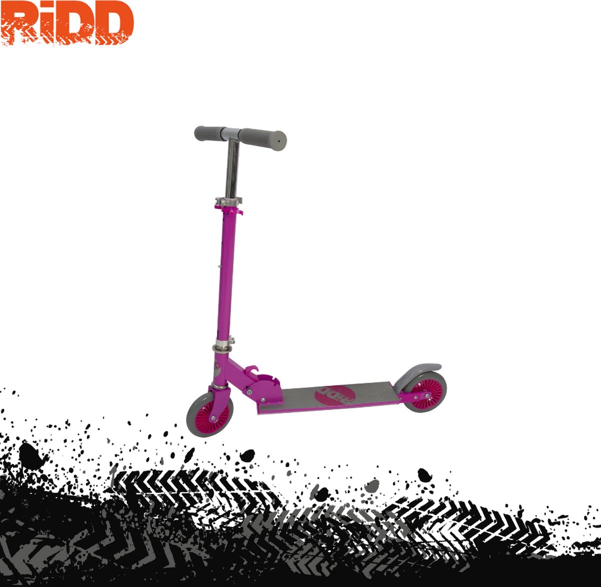 RiDD Foldable Kids Scooter - Foldable Scooter - Opvouwbare Step - ABEC-7 - Vanaf 5 jaar - 125 mm PU Wheels - Voetrem - Pink - Roze