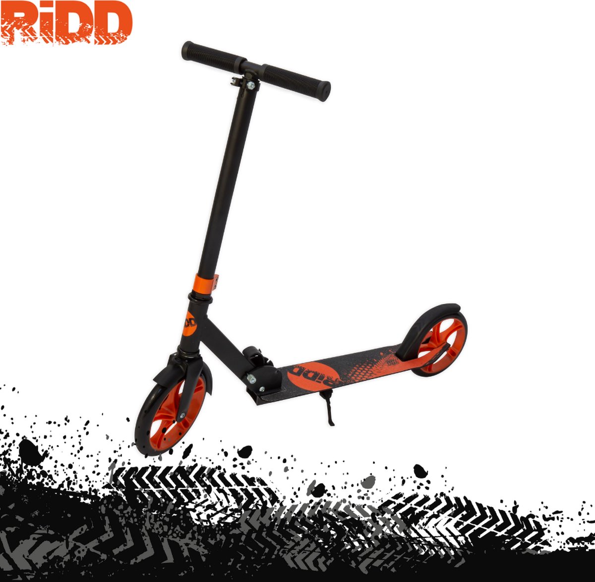 RiDD Foldable Scooter - Foldable Scooter - Opvouwbare Step - Vanaf 8 jaar - ABEC-9 - 200 mm PU Wheels - Voetrem - Black - Zwart