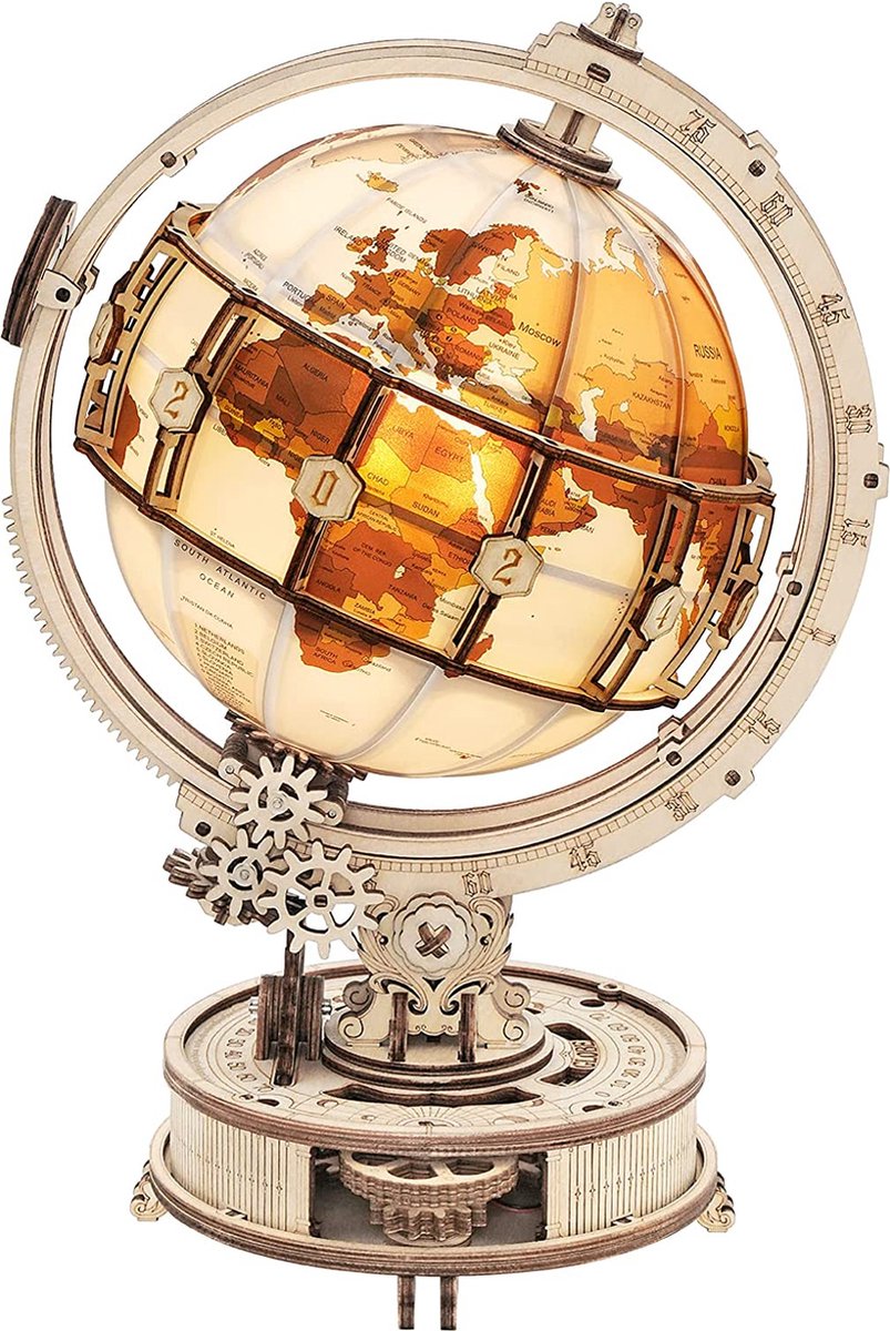 Houten Puzzels Lichtgevende Globe 3D Model Kits om te bouwen voor Volwassenen Hersenen Teaser Puzzels Bithday