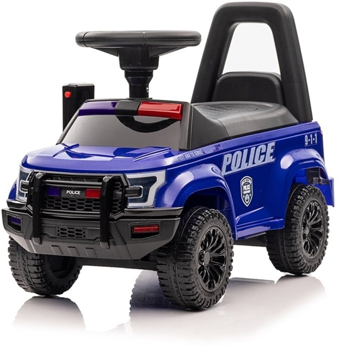 Politie loopauto met sirene lichten en een echte Walkie Talkie