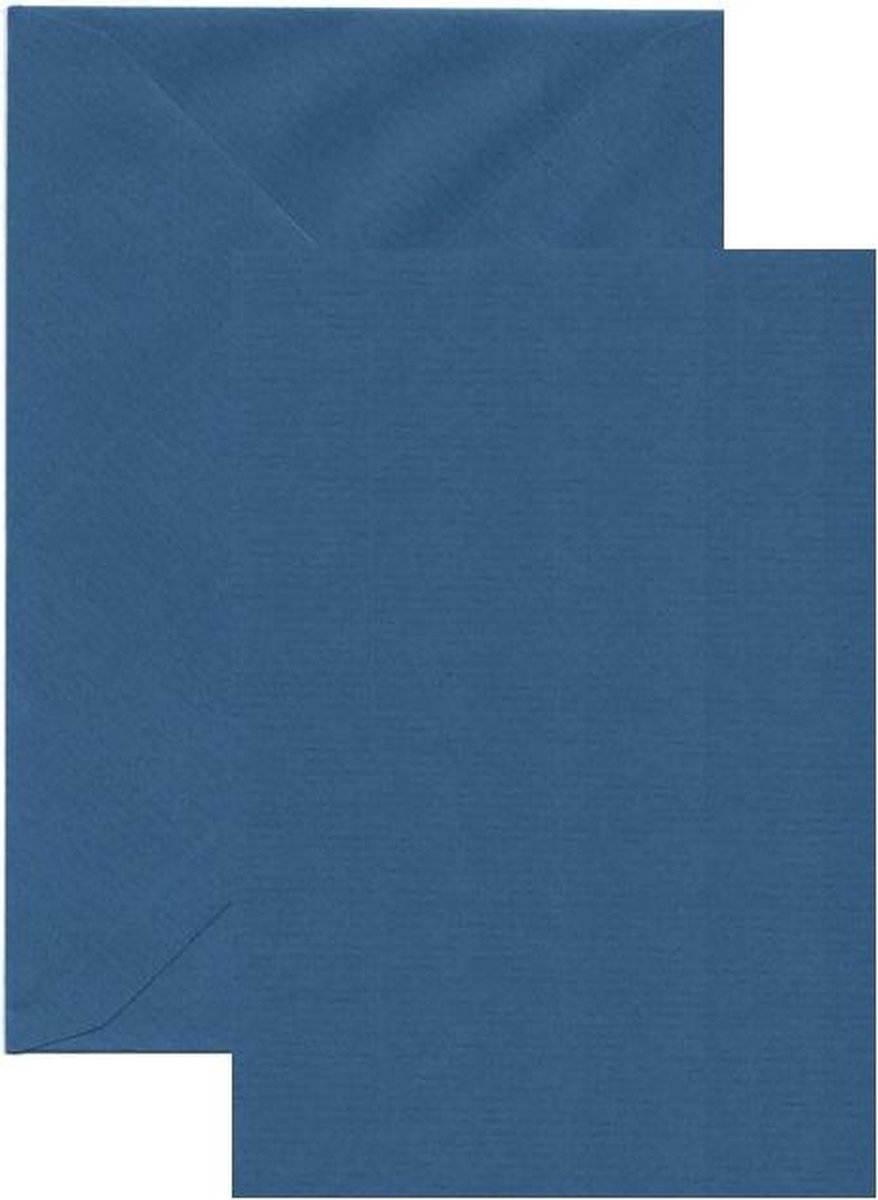 20 Gevouwen kaarten met Enveloppen - Donkerblauw - 220 grams papier - A6 / C6 - 148x105mm / 162x114mm