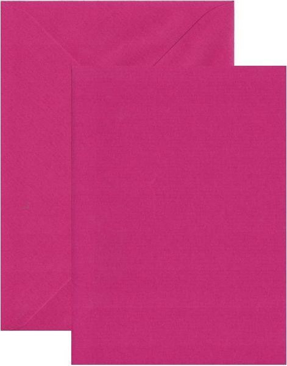 20 Gevouwen kaarten met Enveloppen - Hard Roze - 220 grams papier - A6 / C6 - 148x105mm / 162x114mm