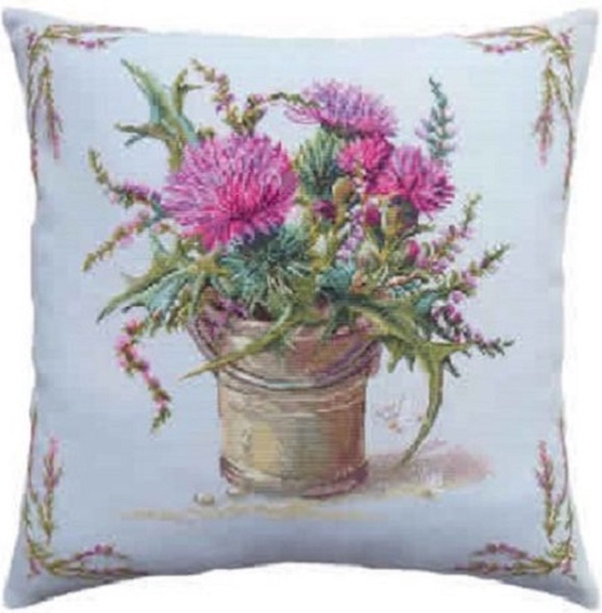 Borduurpakket kussen Thistle and heather van rto CU058 Met telpatroon