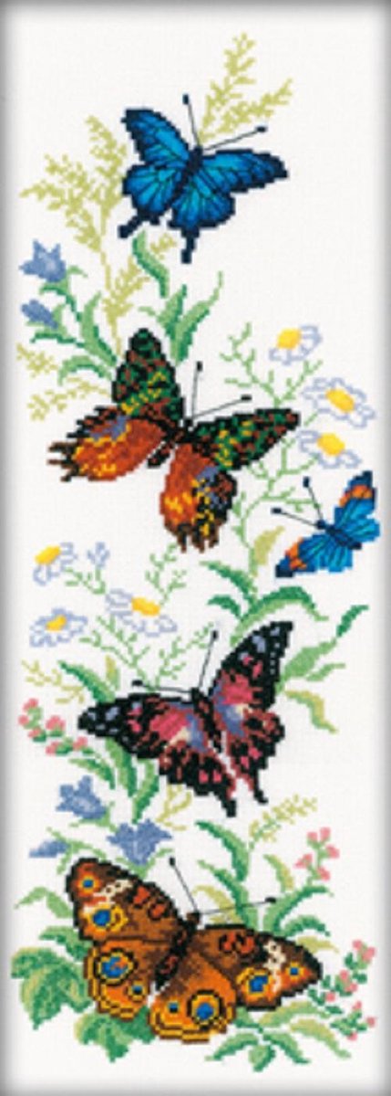 RTO Borduurpakket 16x45 cm flying butterflies 16 x 45 cm