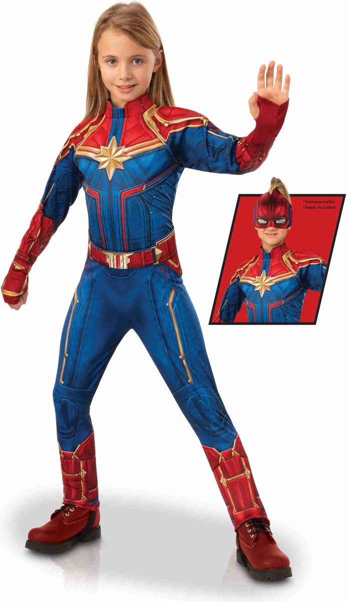 RUBIES FRANCE - Luxe Captain Marvel kostuum voor meisjes - 140/152 (11-12 jaar) - Kinderkostuums