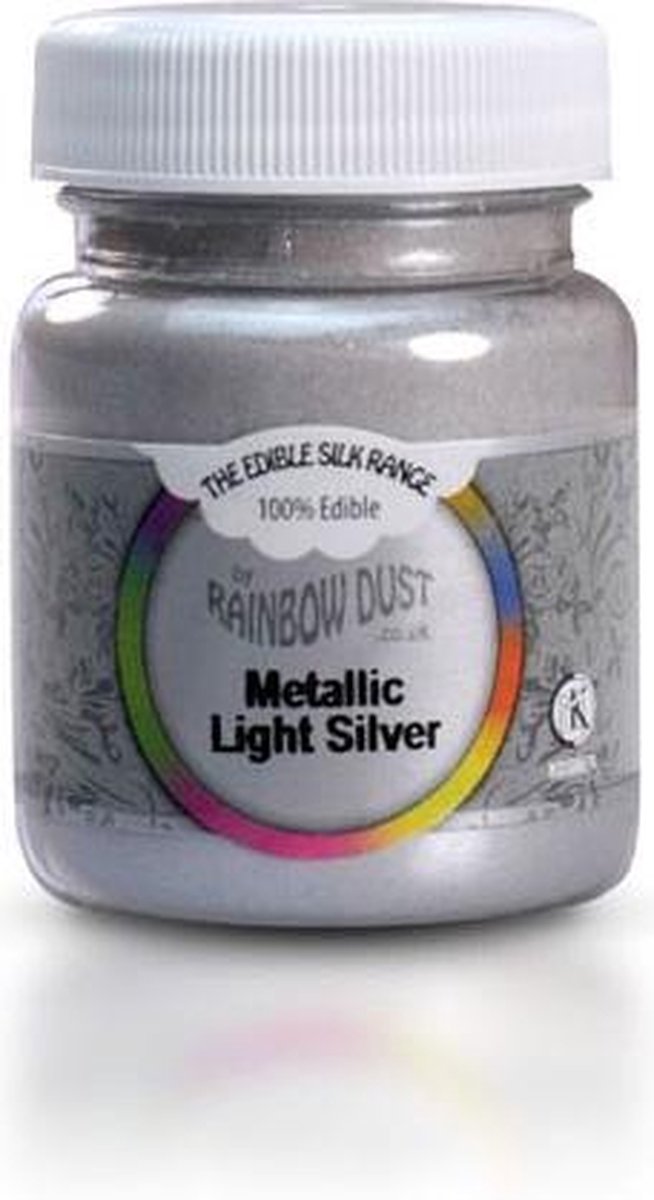 Rainbow Dust Eetbare Silk Mini Bulk - Metallic Licht Zilver - 30g