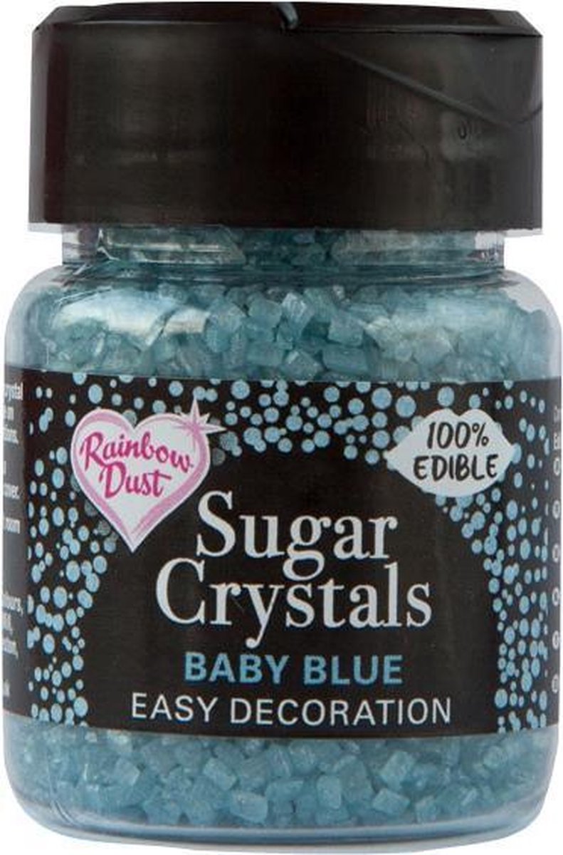 Rainbow Dust Eetbare Sparkling Suikerkristallen - Baby Blauw - 50g