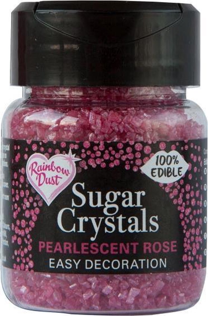 Rainbow Dust Eetbare Sparkling Suikerkristallen - Parelmoer Roze - 50g