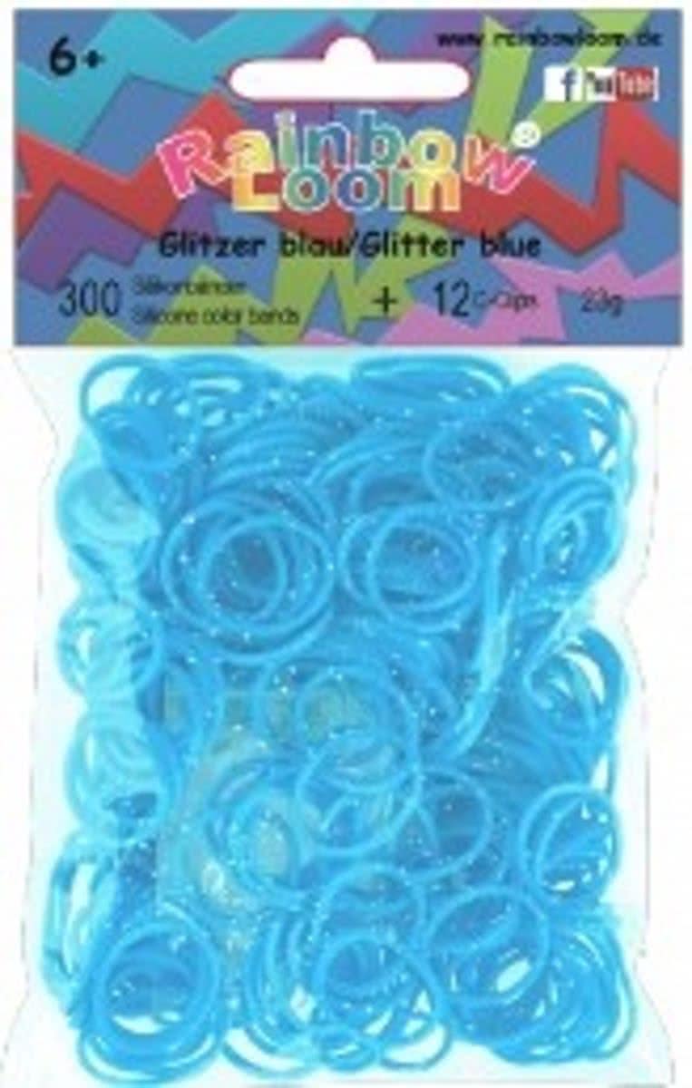   Elastiekjes - Rubber Bands Glitter Blauw - 300 stuks