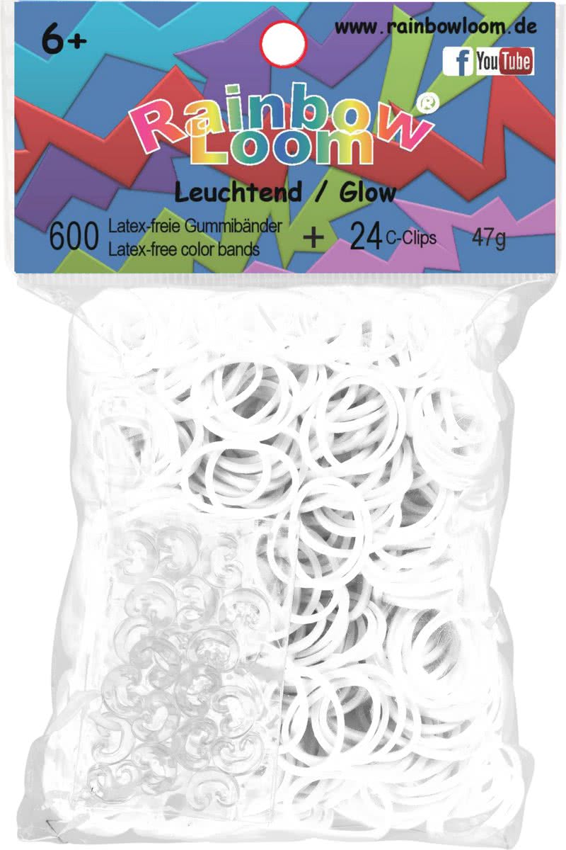 Rainbow Loom Elastiekjes - Rubber Bands Glow - 600 stuks