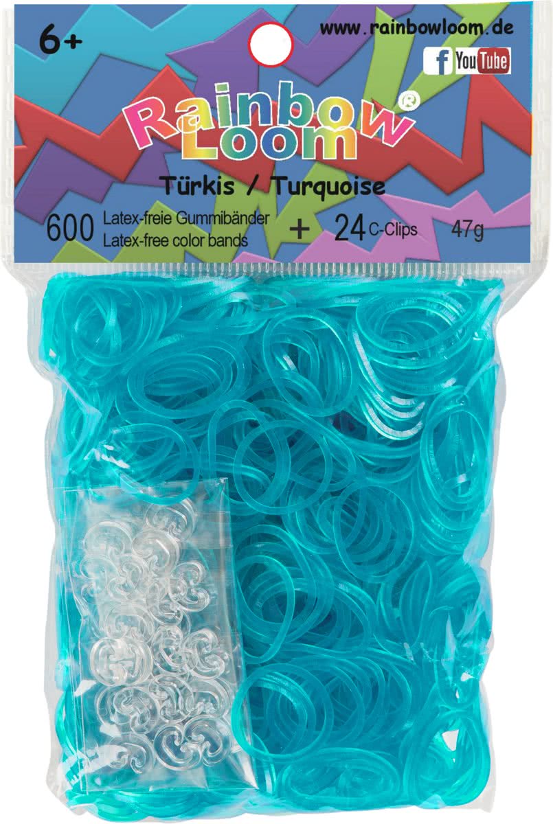   Elastiekjes - Rubber Bands Turquoise - 600 stuks