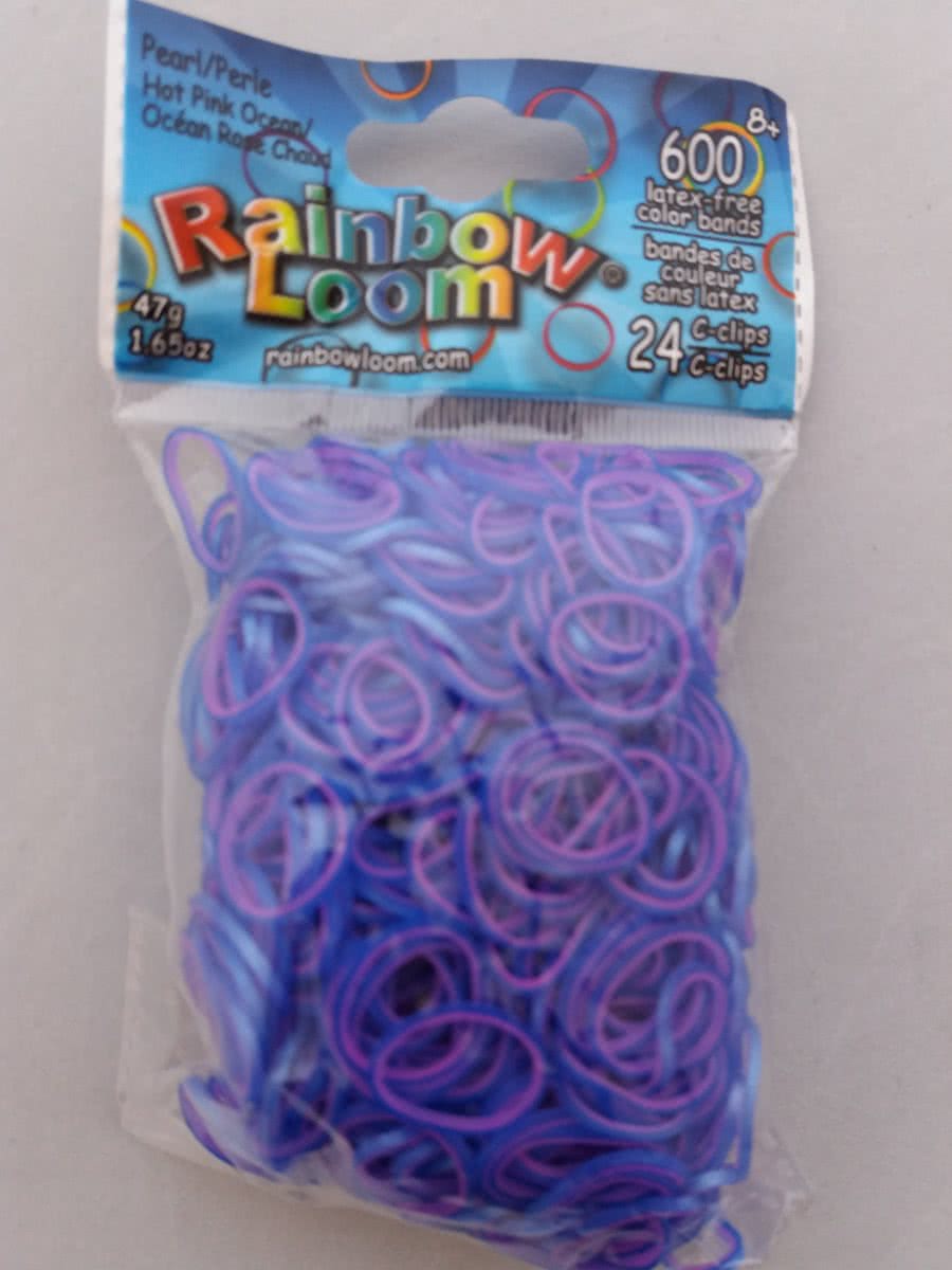 Rainbow Loom bandjes Pearl, Hot Pink Ocean (600 stuks)