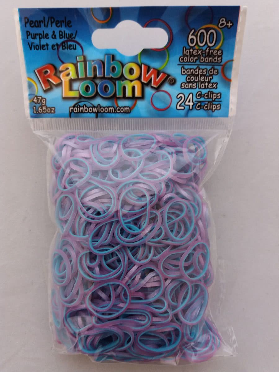 Rainbow Loom bandjes Pearl, Purple & Bleu