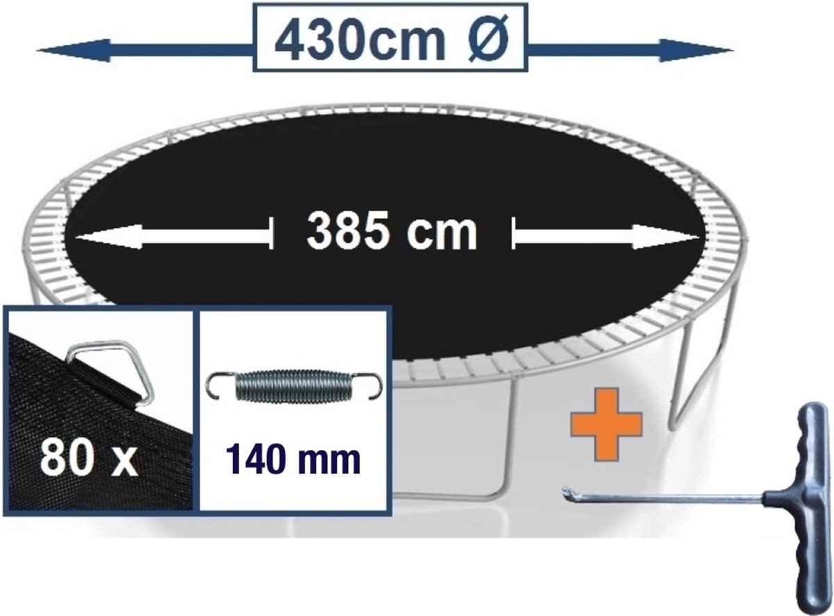 Springmat voor Trampoline 427 - 430 cm voor 80 veren van 14 cm