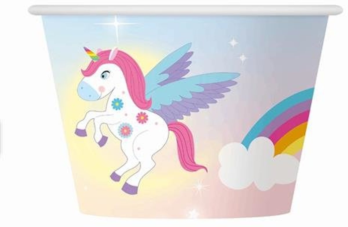 Rainbow Unicorn ijs-snoep bakjes 6 st.