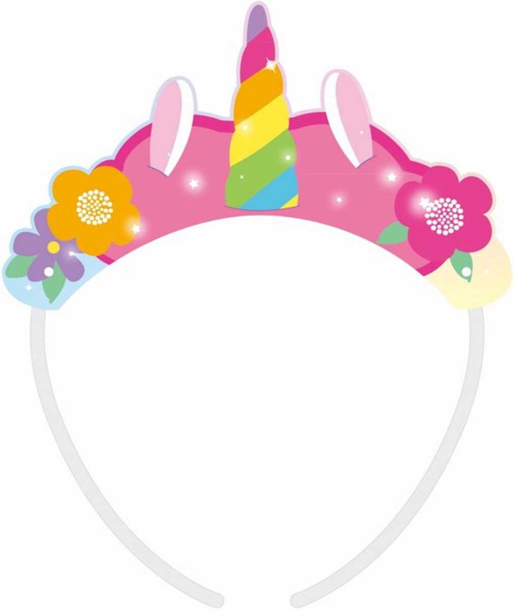 Rainbow Unicorn tiaras 4 st.