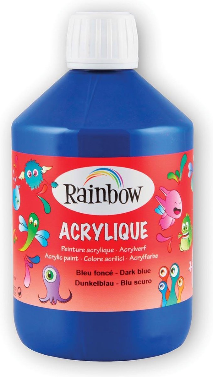 Rainbow acrylverf, flacon van 500 ml, donkerblauw