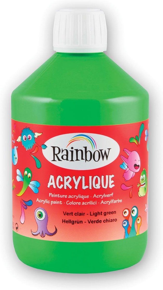 Rainbow acrylverf, flacon van 500 ml, lichtgroen