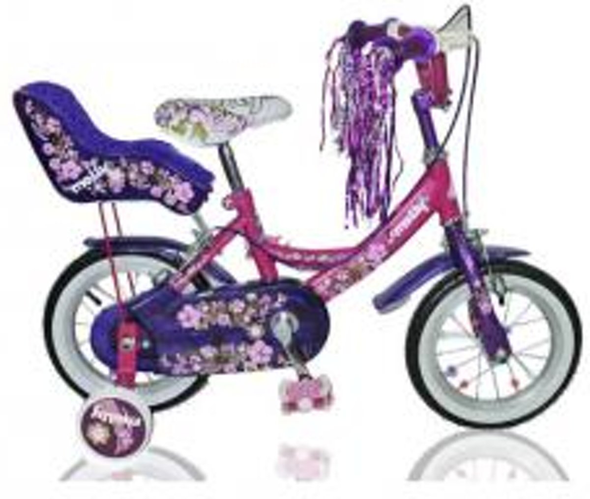 Meisjesfietsen Molly 12 inch Fuchsia vrijloop+2 handrem