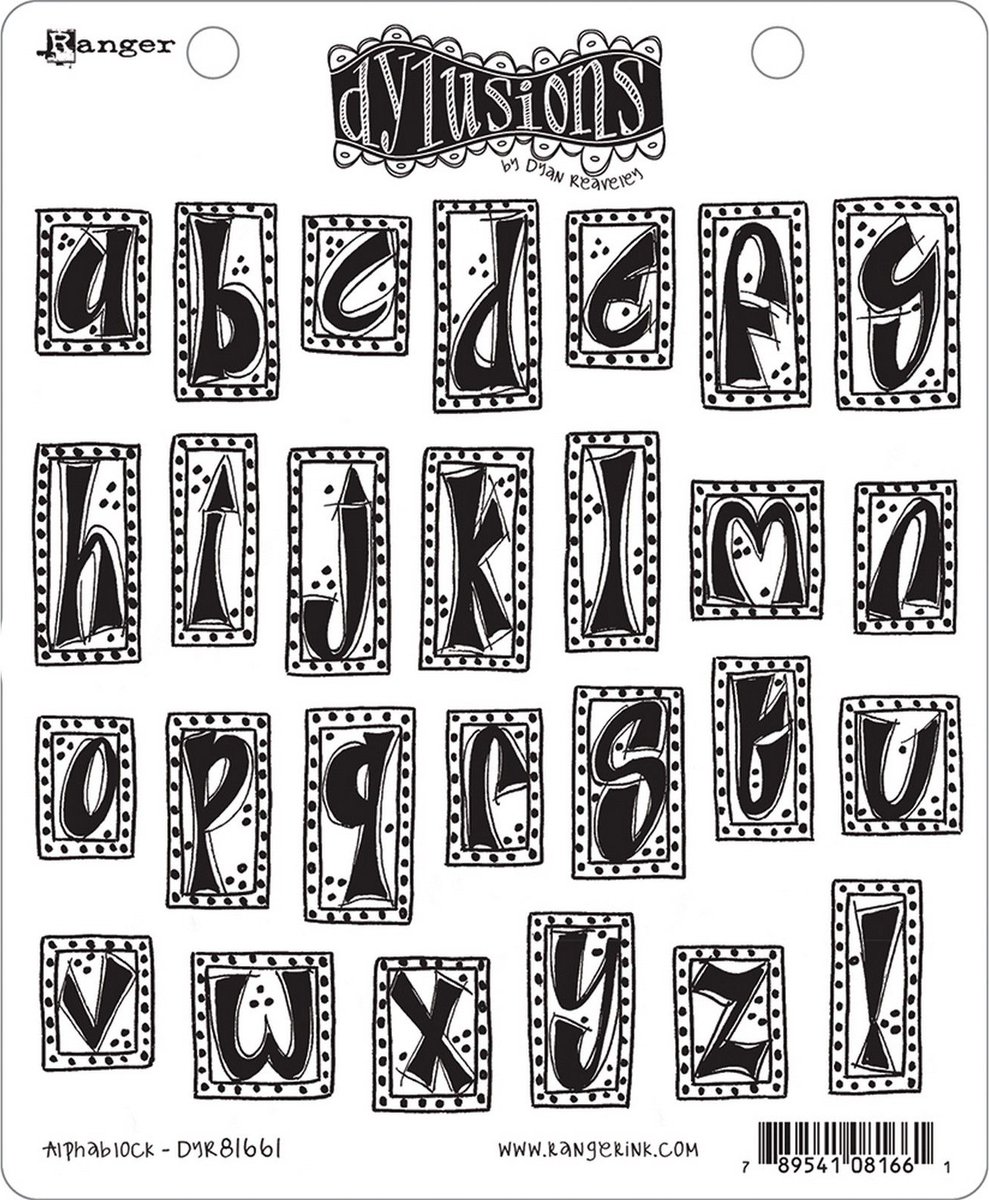 Ranger Dylusions Cling Stamps Alphablock