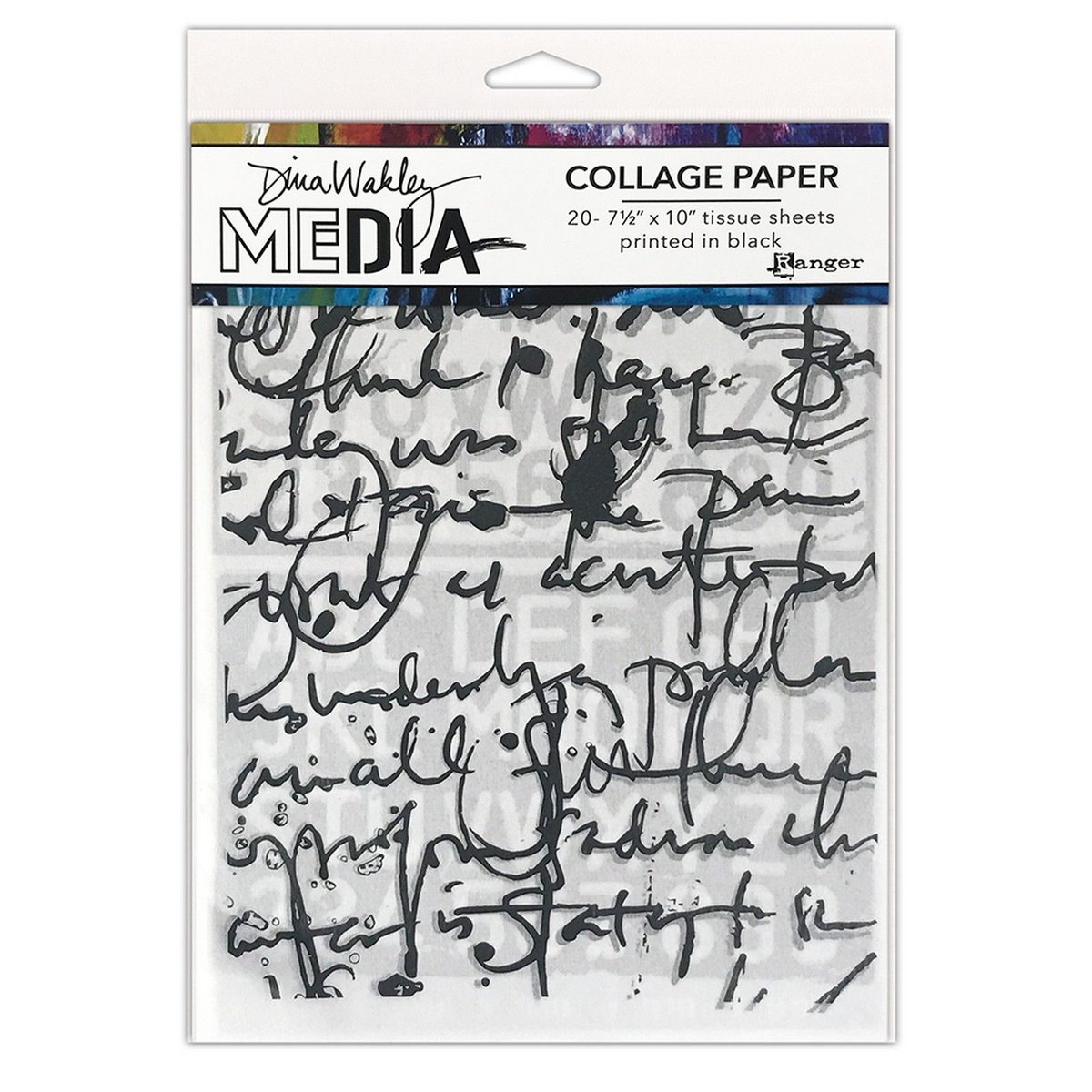 Dina Wakley Media Collage papier - Text - 25.4x19cm - 20 stuks