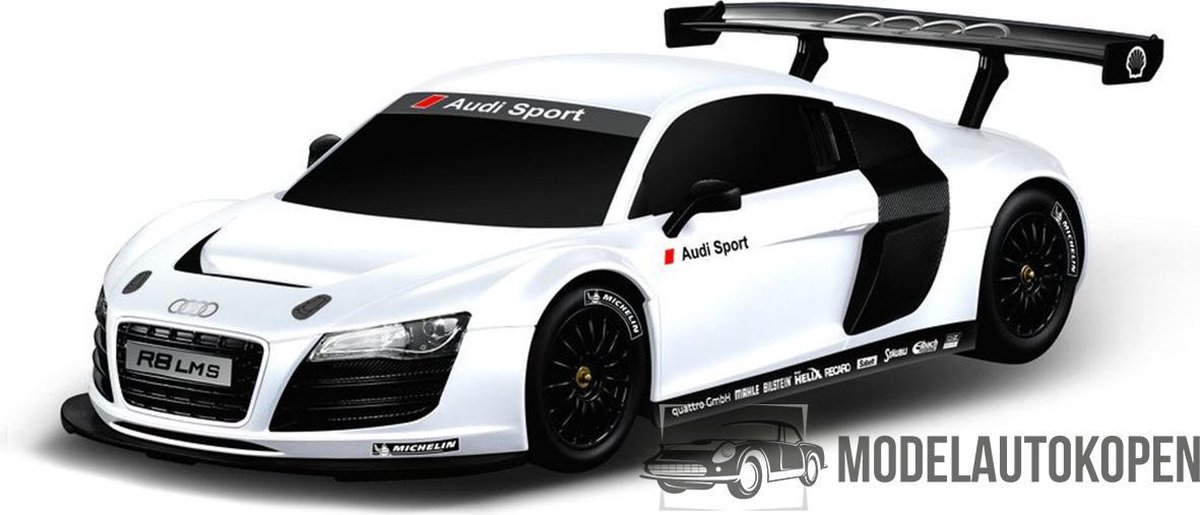 Audi R8 LMS (Wit) 1/24 Rastar - Modelauto - Schaalmodel - Model auto - Miniatuurautos - Miniatuur auto