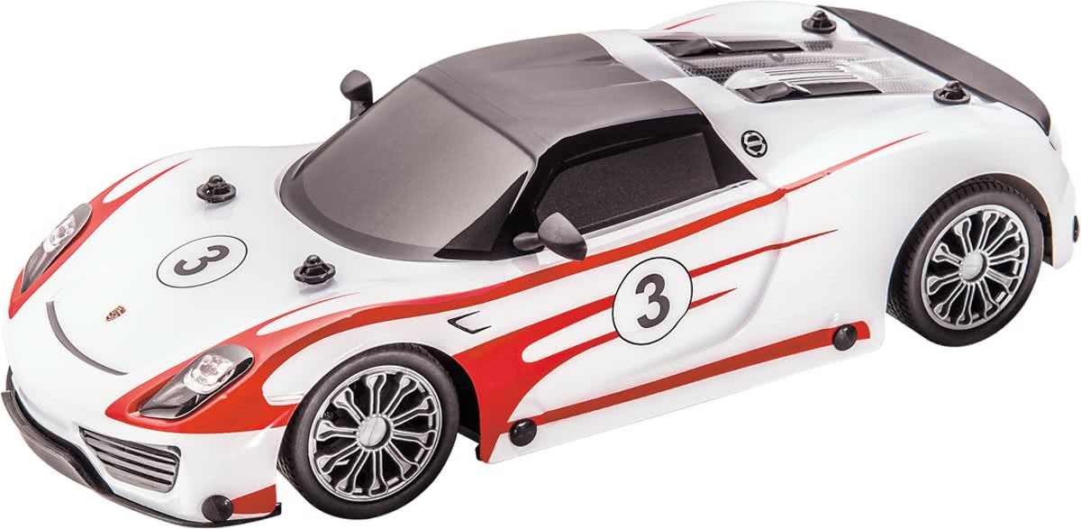 PORSCHE 918 RACING - RC - Raceauto - 1:16 - Wit/Rood