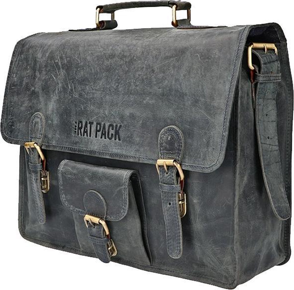 The Rat Pack Vintage  15.6 Inch Laptoptas -Blauw