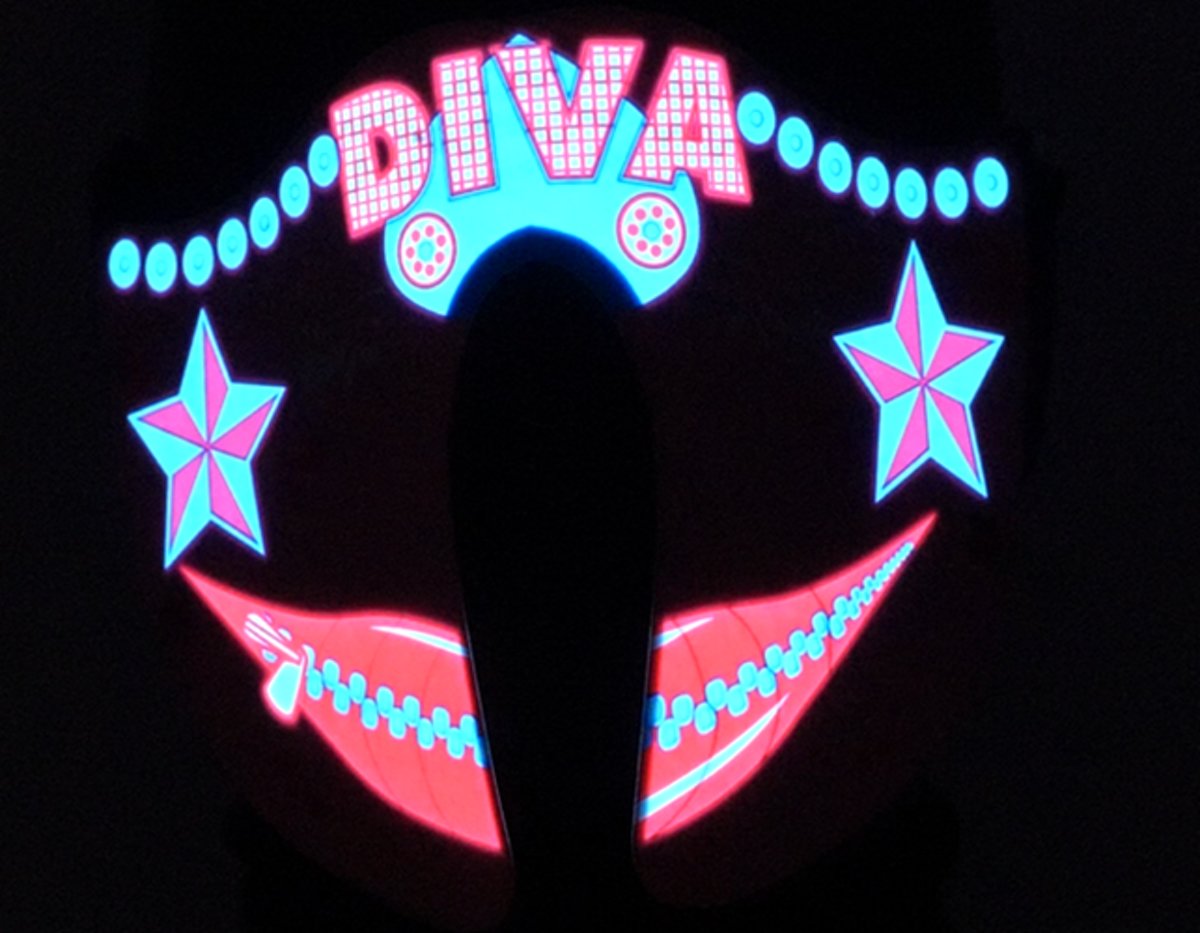 Feest/Festival LED Mondmasker Diva