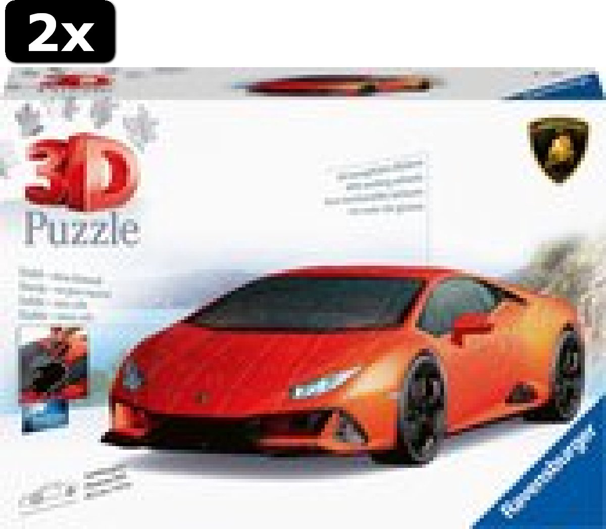 2x Ravensburger 3D Puzzel Lamborghini Huracan Evo - 108 stukjes