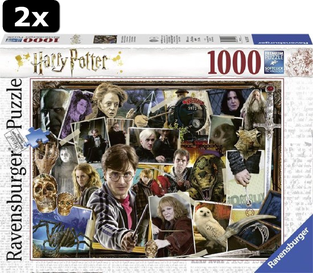 2x Ravensburger puzzel Harry tegen Voldemort - Legpuzzel - 1000 stukjes