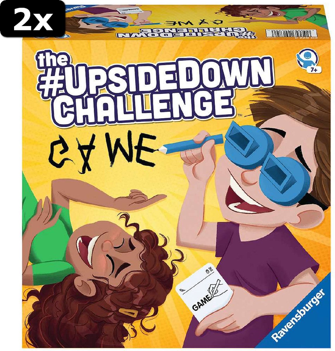 2x Vrolijke kinderspellen Upside down Challenge