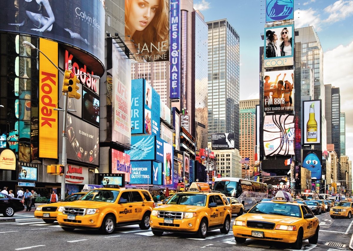 Augmented Reality Puzzel Drukke boel op Times Square