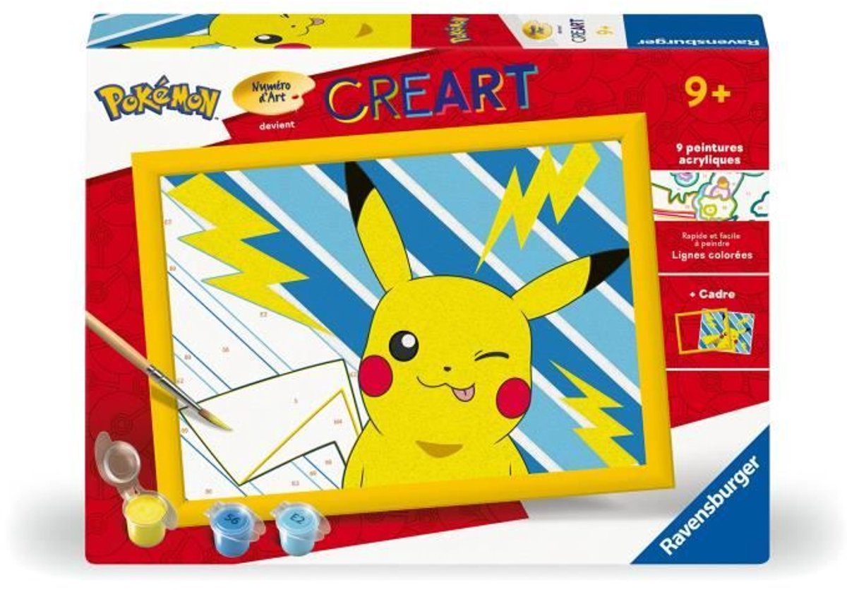 CreArt Kids 18x24cm Pikachu Éclair - Schilderen op nummer - Vanaf 7 jaar - 25905  