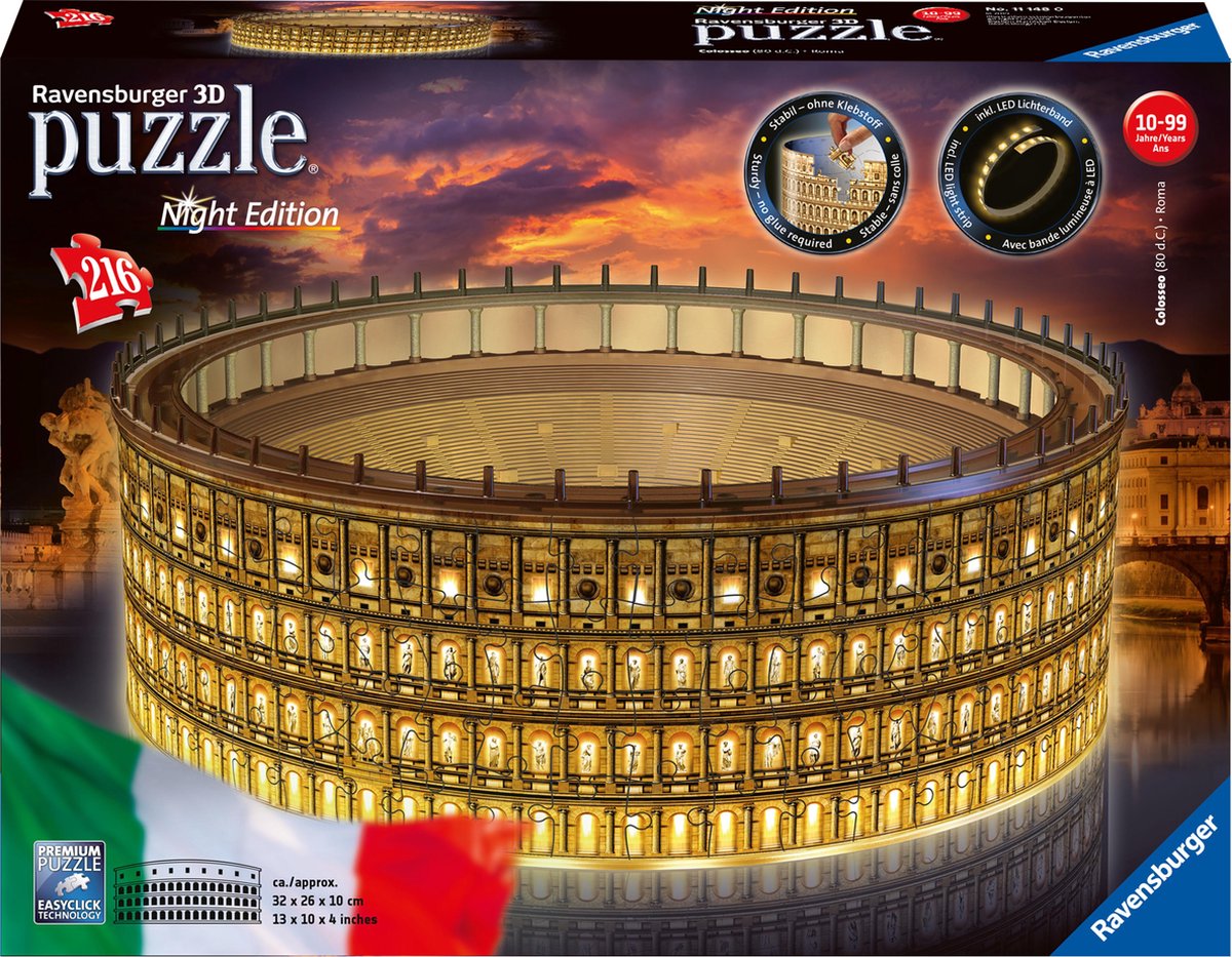 RAVENSBURGER - 3D-puzzel 216 stukjes Colosseum Illuminated