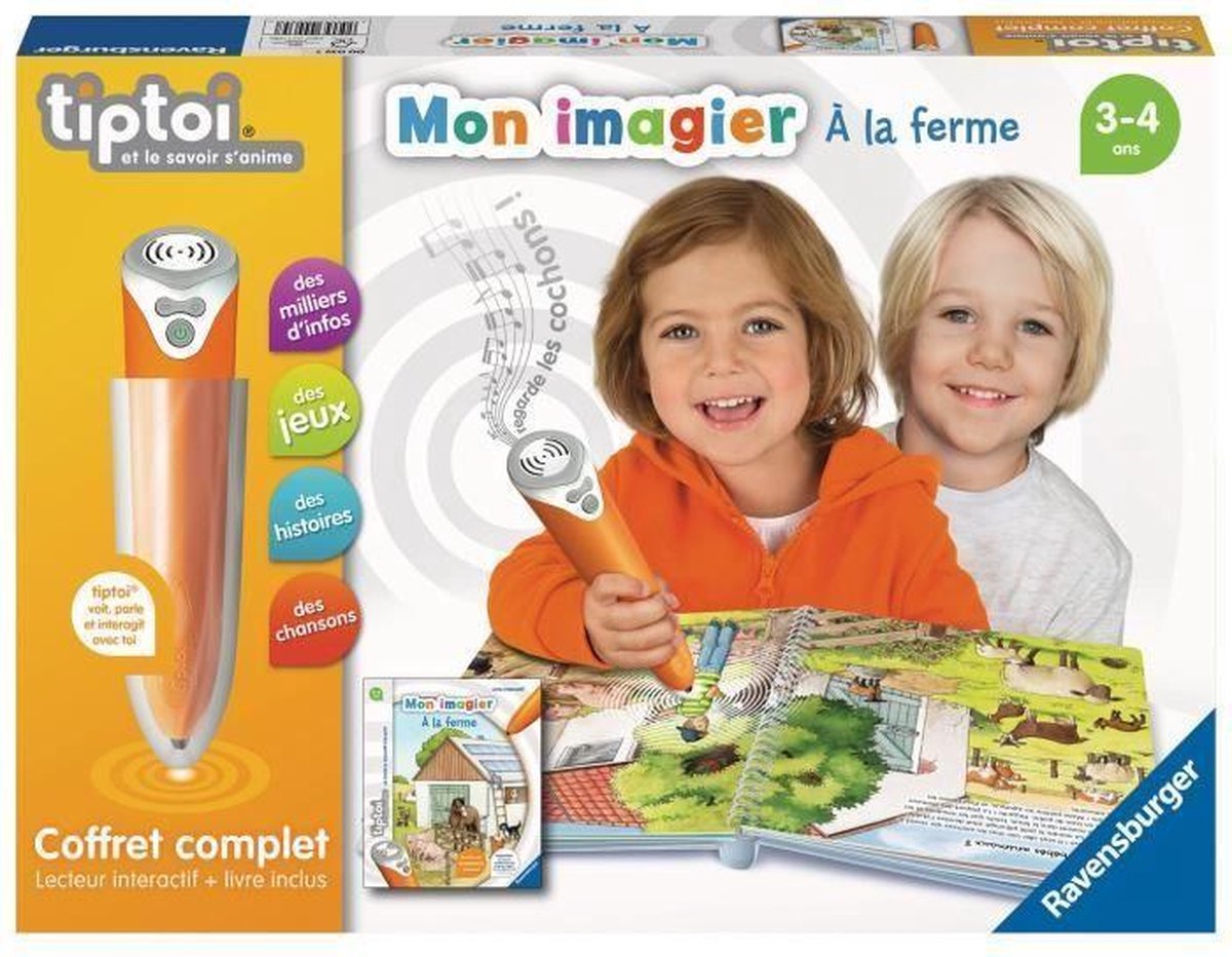 RAVENSBURGER - Complete interactieve leesbox + boek Imagier op de boerderij Tiptoi