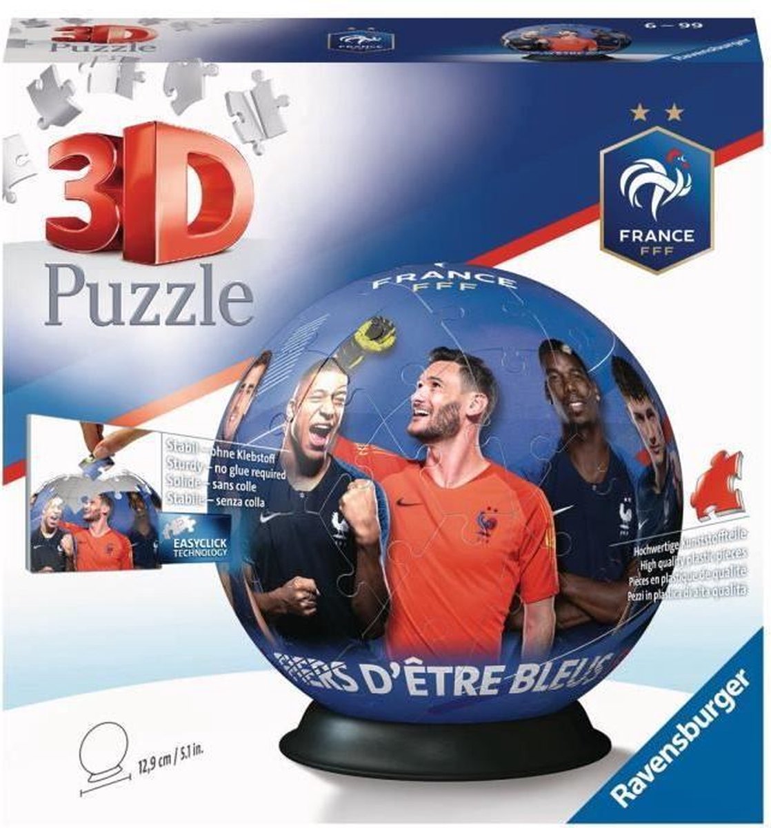 RAVENSBURGER - Ronde 3D-puzzel 72 stukjes Franse voetbalbond