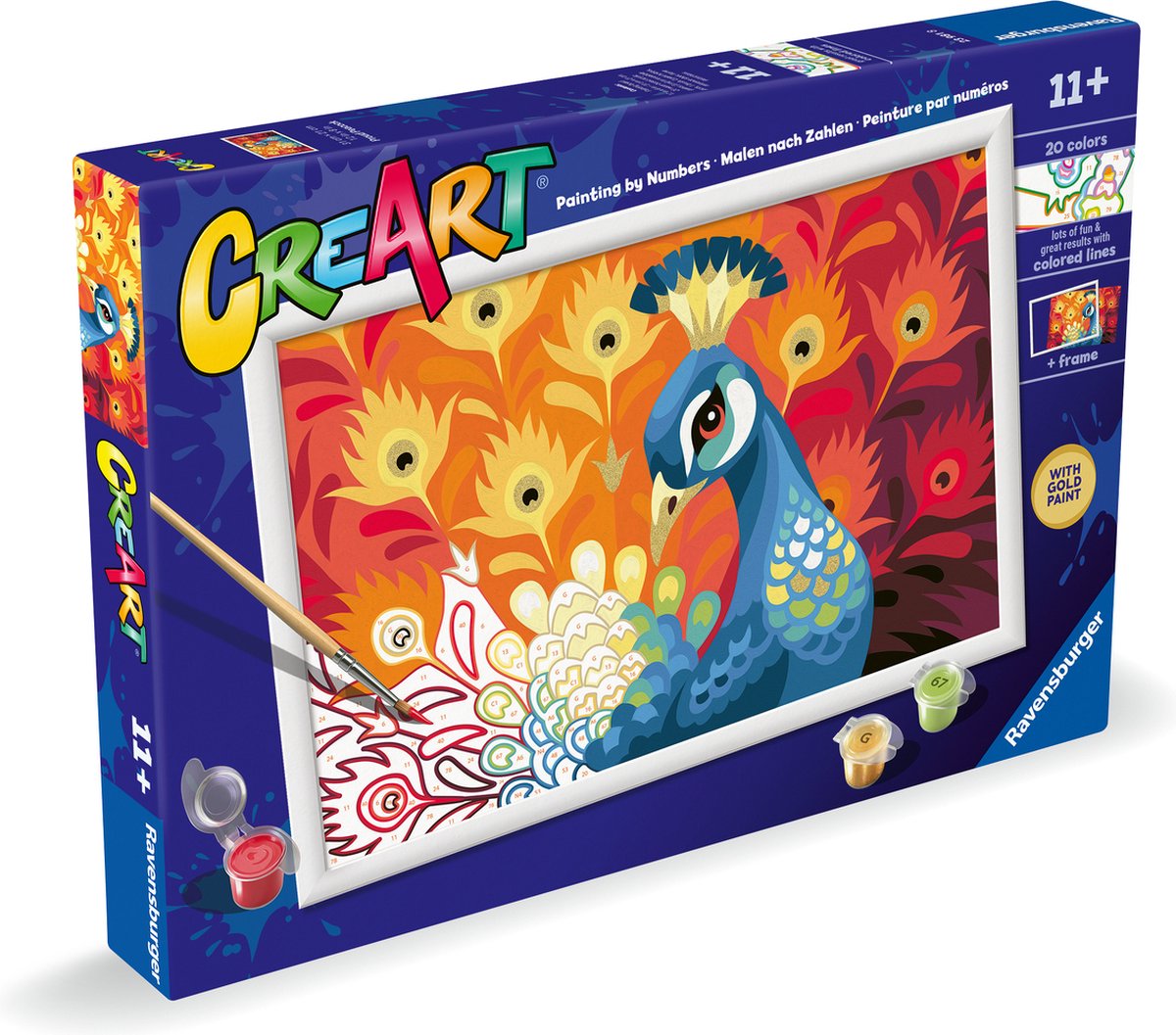   - CreArt - Proud Peacock - Schilderen op Nummer