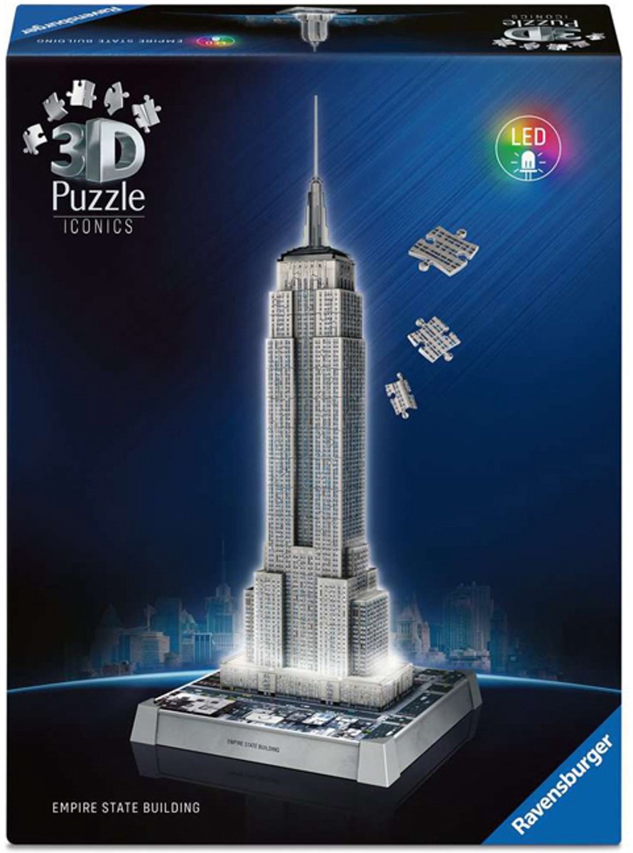   - Iconics: Empire State Building met licht - 3D Puzzel - 216 Stukjes - Bouwset voor kinderen vanaf 10 jaar