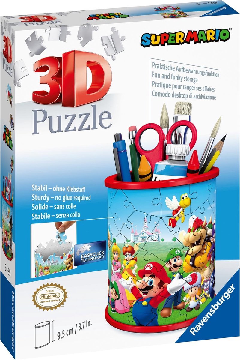 Ravensburger 3D Puzzel Pennenbak Super Mario -  54 stukjes