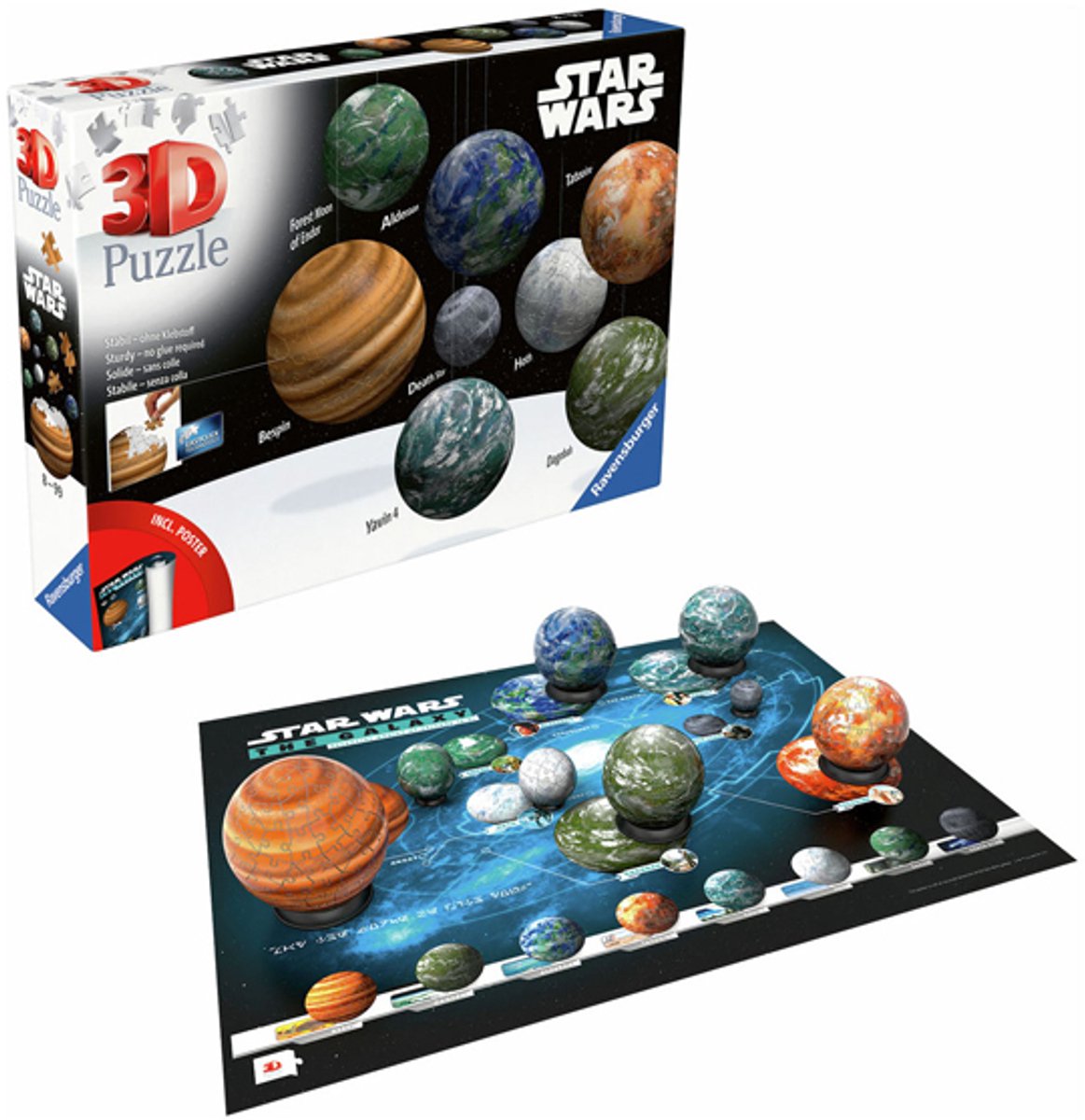   3D puzzel Star Wars planeet Galaxy 531 stukjes speelgoed.