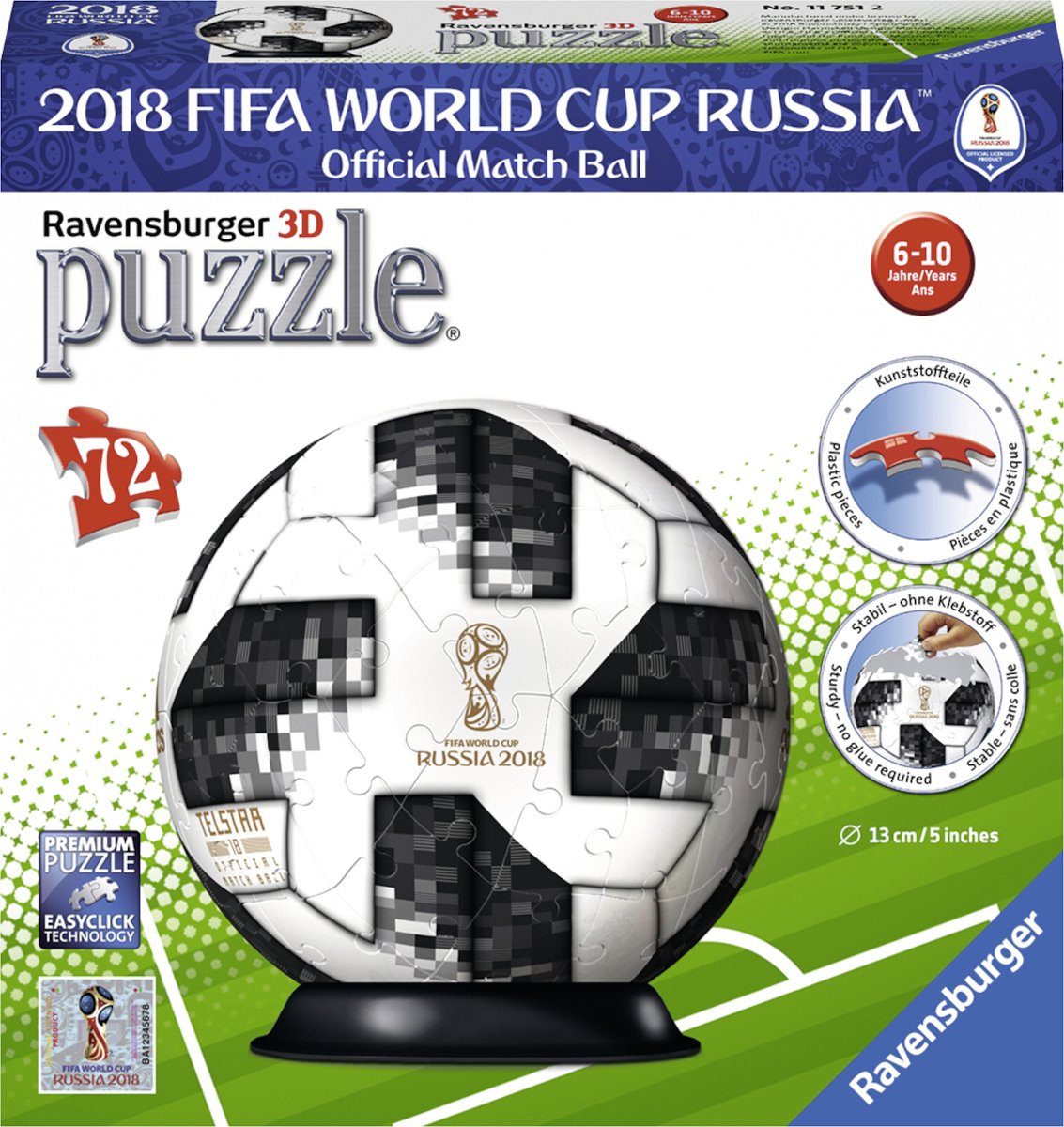 Ravensburger Adidas bal WK puzzleball - 3D Puzzel - 72 stukjes