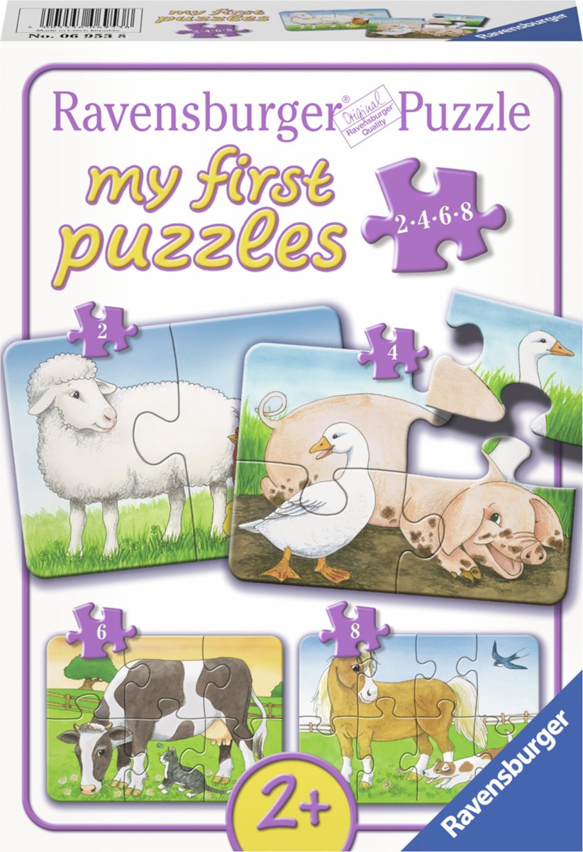   Boerderij dieren- My First puzzels -2+4+6+8 stukjes - kinderpuzzel