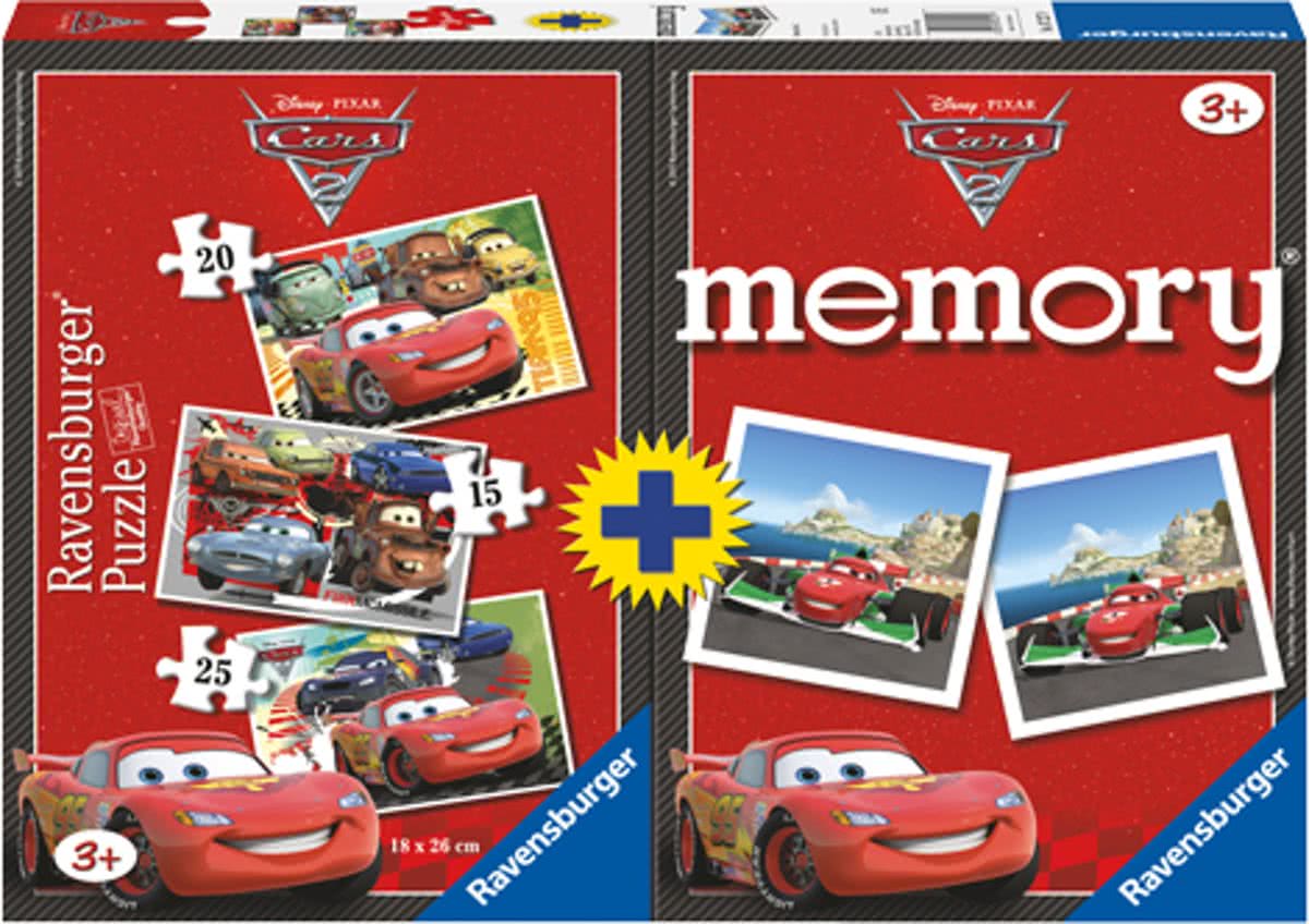 Ravensburger Cars - 2 in 1 Puzzel en Memory