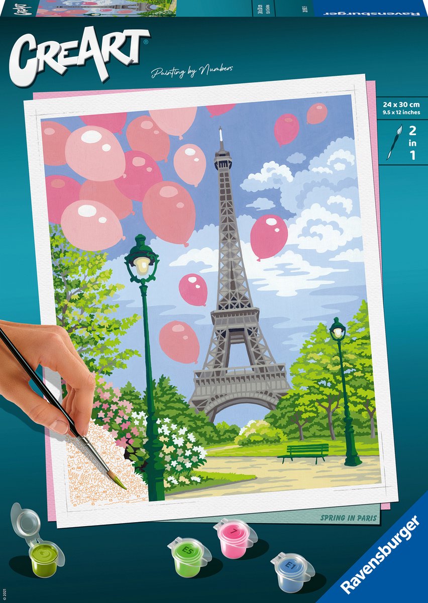   CreArt Spring in Paris - Schilderen op nummer voor volwassenen - Hobbypakket