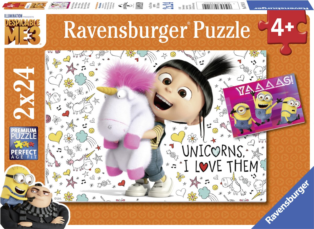   Despicable Me 3 Agnes en de Minions - Twee puzzels van 24 stukjes