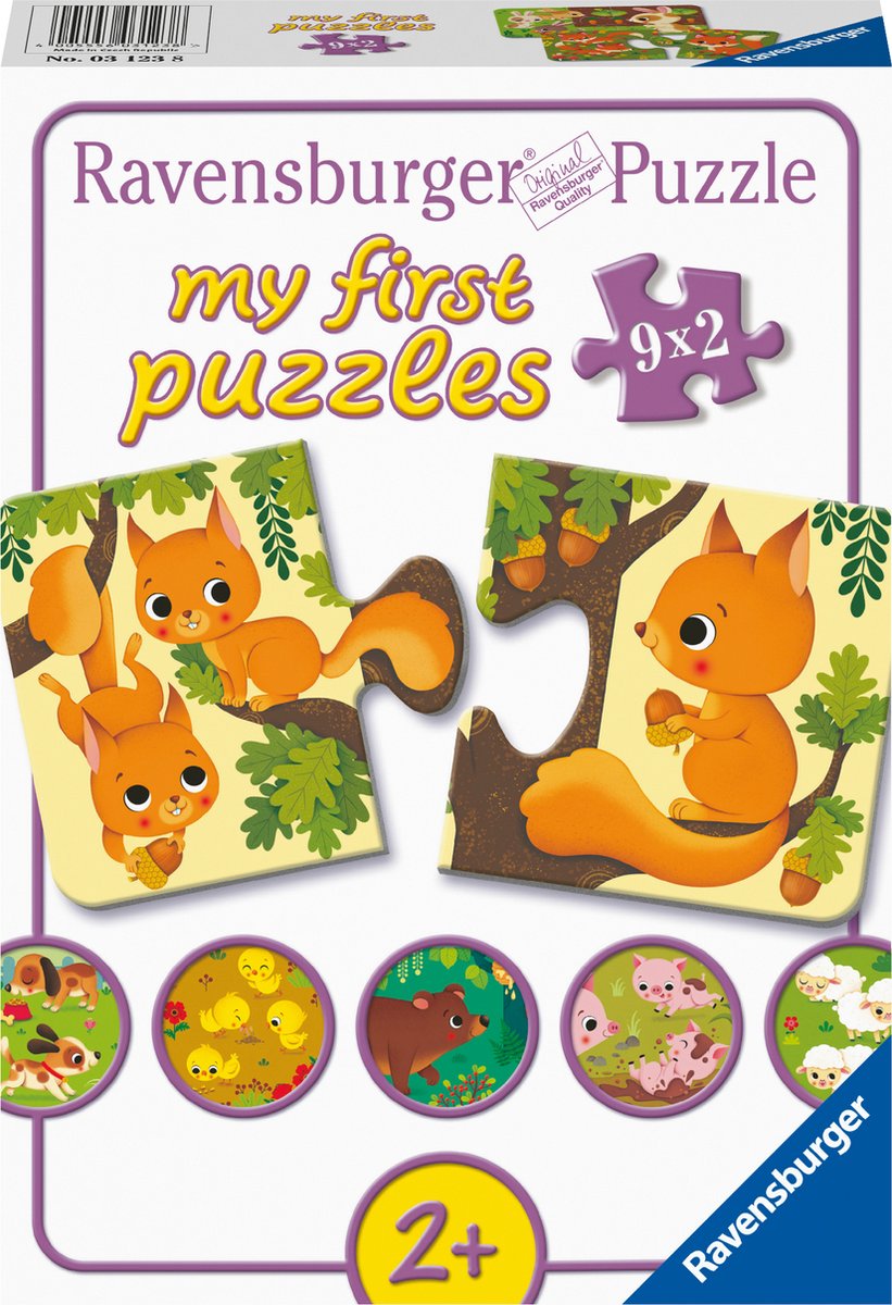   Dieren en hun Kleintjes - My First Puzzles - 9x2 stukjes - Kinderpuzzel